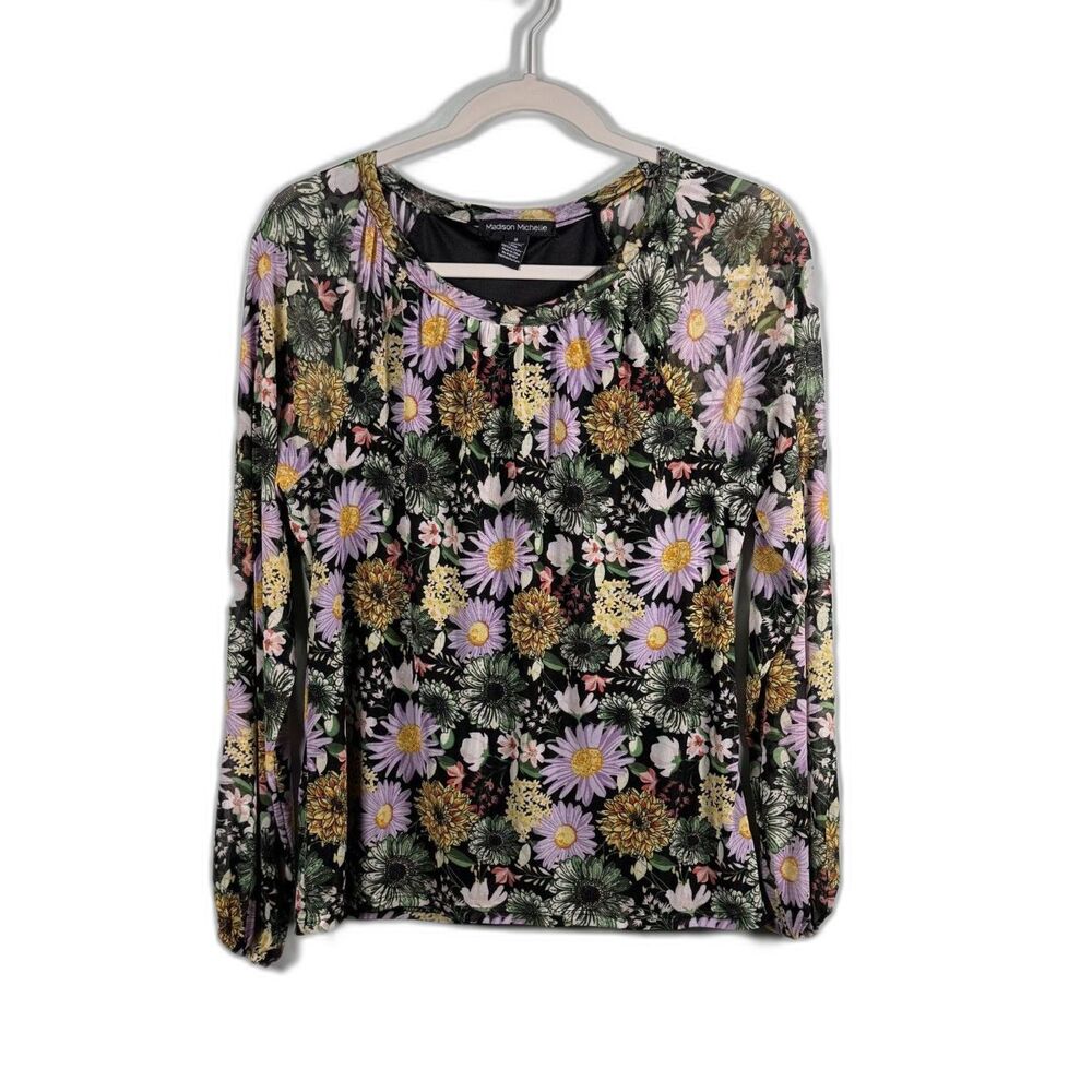 Madison Michelle Floral Top Daisy Garden Fairycore Whimsigoth Grunge Mesh M
